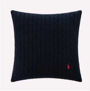 Cable Knit Cushion - 45x45cm - Navy