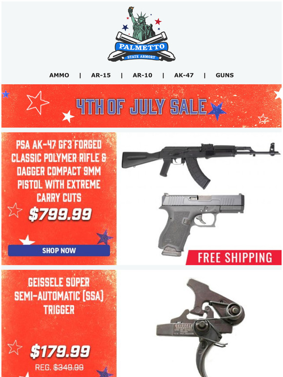 Palmetto State Armory 4th of July Weekend Special Franklin Armory BFSIII AR Binary Trigger