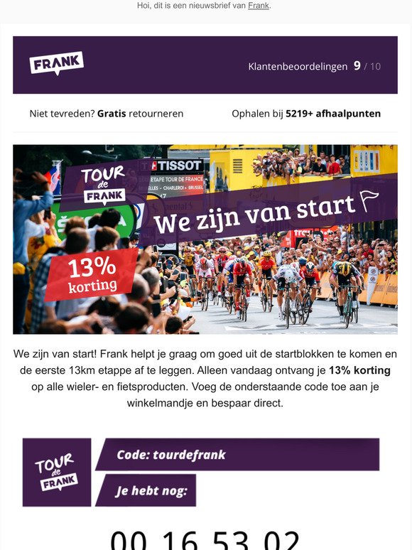 ⏰ Tijdelijk 13% korting op fietsproducten