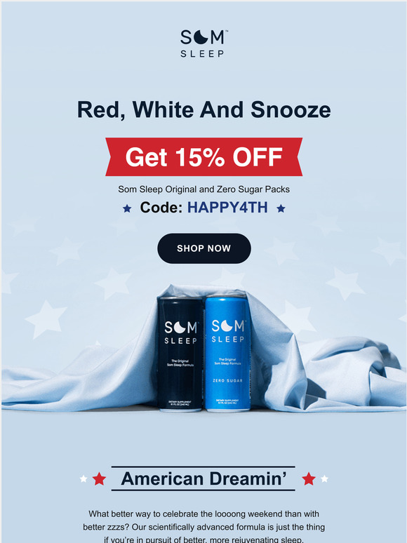 Celebrate the holiday with 15% OFF Som Sleep