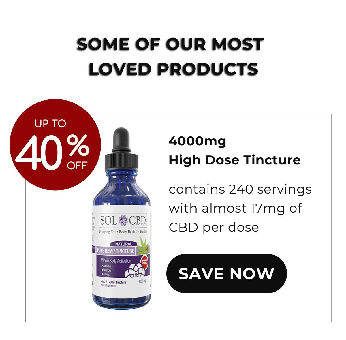 40% off 6 x 4000mg Tinctures