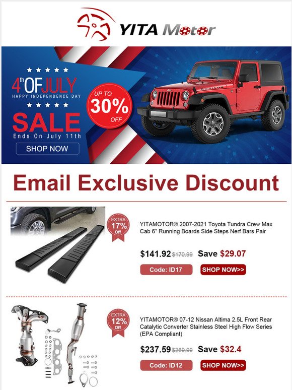 📢Total $170 Off! Say Hi To Your Exclusive Offers-YITAMOTOR
