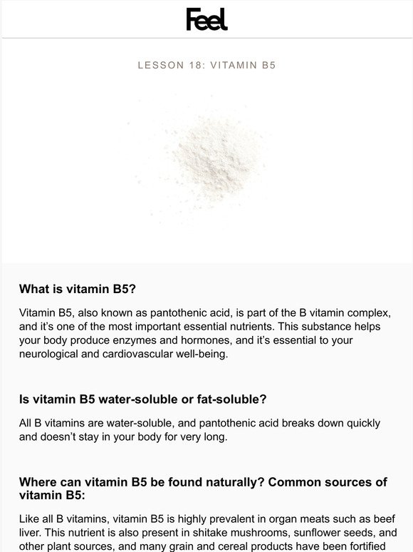 Learn About Vitamin B5 in 5 Minutes – The Health Dossier with WeAreFeel