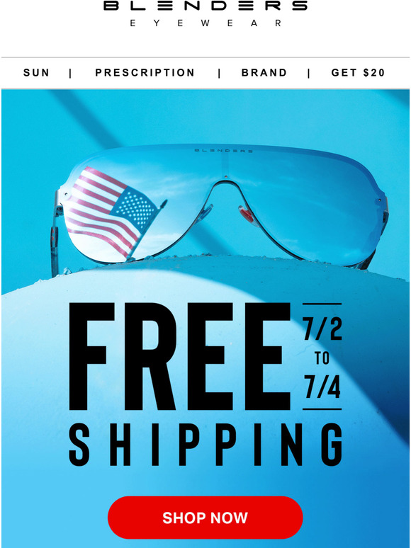 Blenders Eyewear Limited Time // FREE Shipping This Holiday Weekend