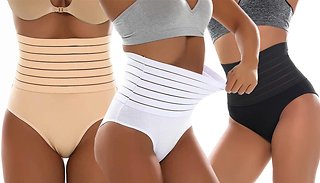 3-Pack Body Shaping High-Waisted Briefs - 4 Sizes