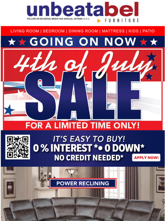Final Days- July 4th Sale Free Delivery & Set Up / Save Up to 60 % OFF  GOING ON NOW