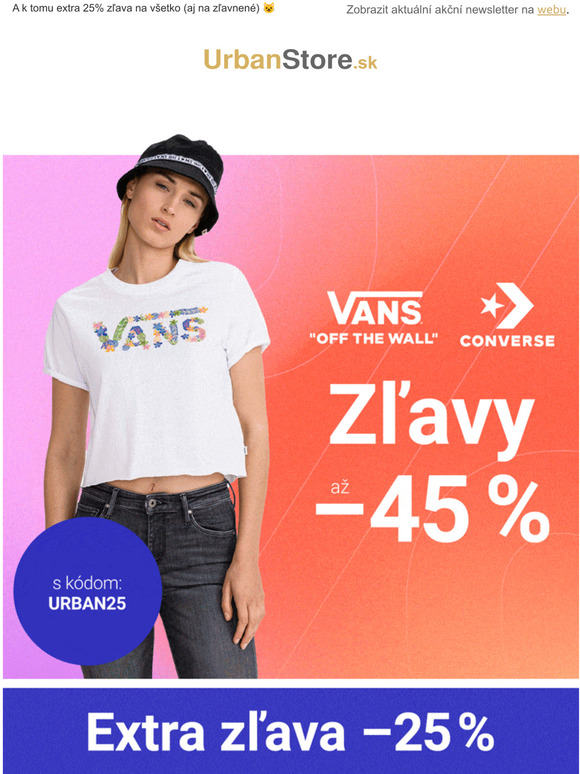 VANS & Converse so zľavami až −45 %