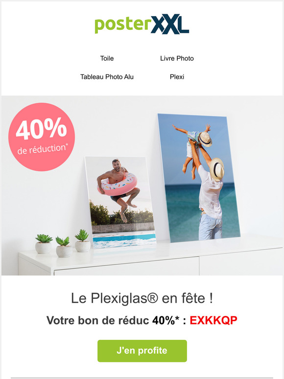 Profitez de 40% de réduc sur tous nos formats dePlexiglas®!