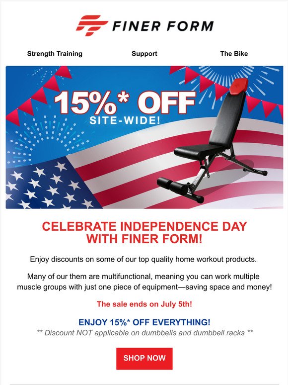 15% Off 4th of July Fitness Sale 🇺🇸