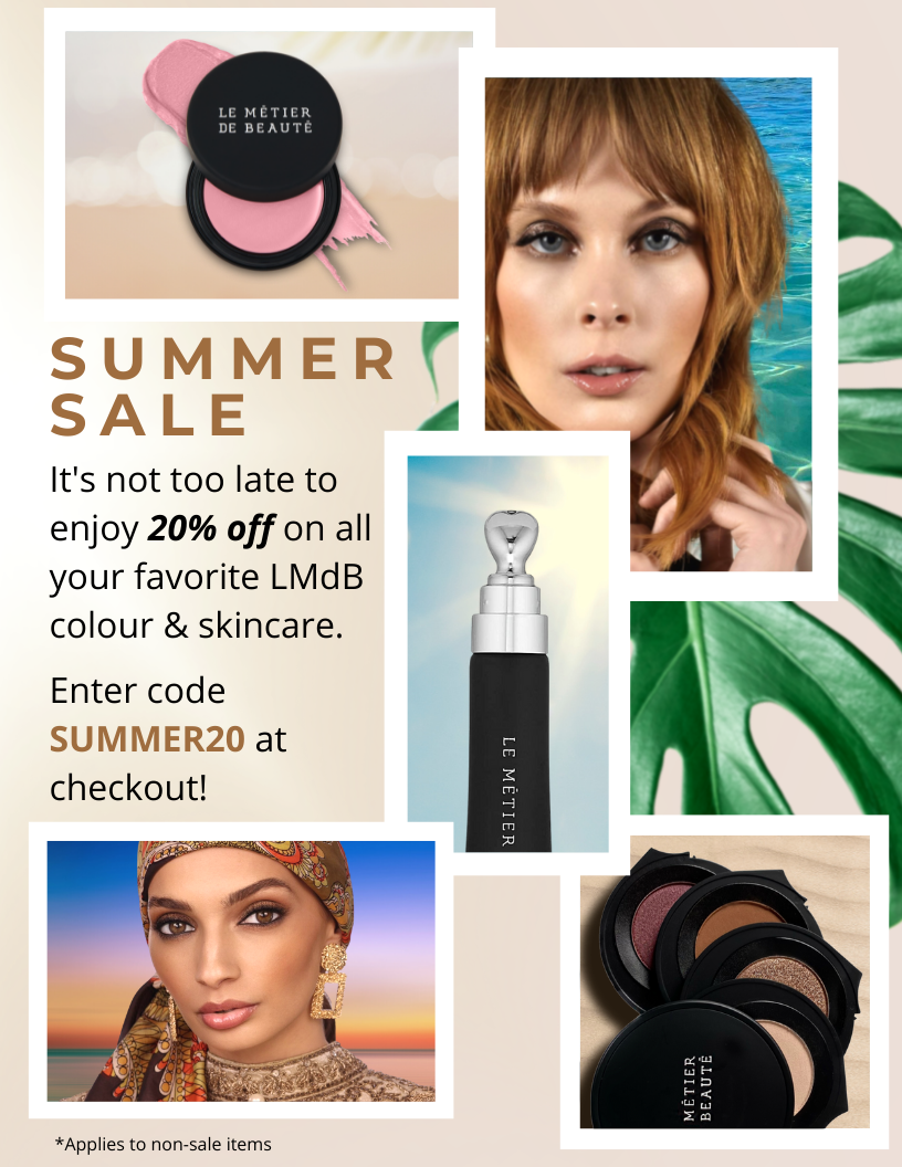 SUMMER SALE. It's not too late to enjoy 20% off on all your favorite LMdB colour & skincare.  Enter code SUMMER20 at checkout! *Applies to non-sale items.