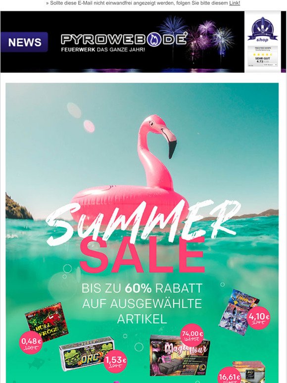 Summer-Sale! Dutzende Artikel bis zu 60% im Preis reduziert - jetzt zuschlagen!