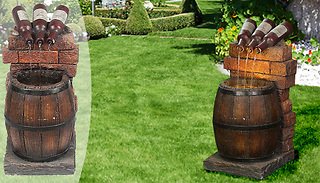 Miniature Resin Wine Bottle & Barrel Water Fountain