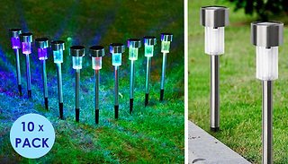 10-Pack of Stainless Steel Solar Posts - 2 Colours