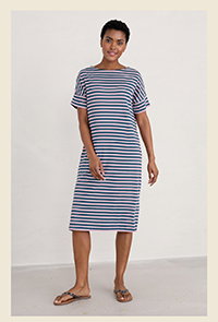 Organic Cotton Breton Midi Sailor Dress >