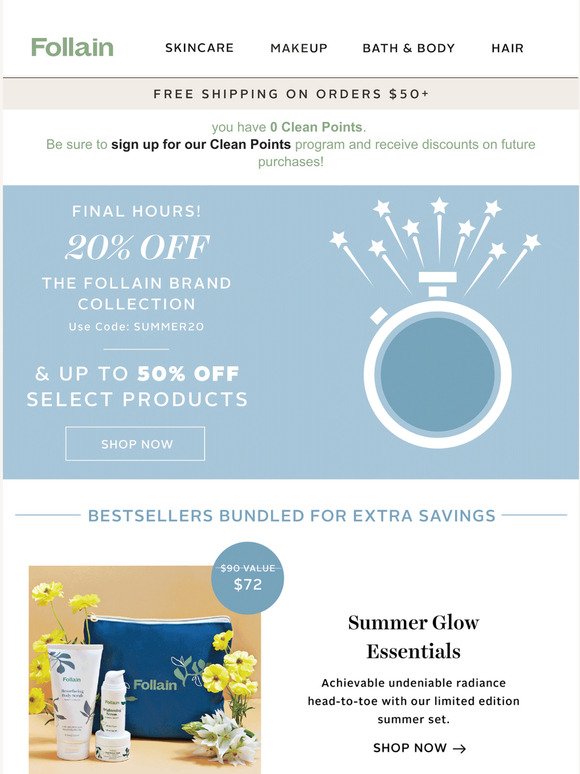 LAST CALL⌛️ Up To 50% OFF Follain Collection!