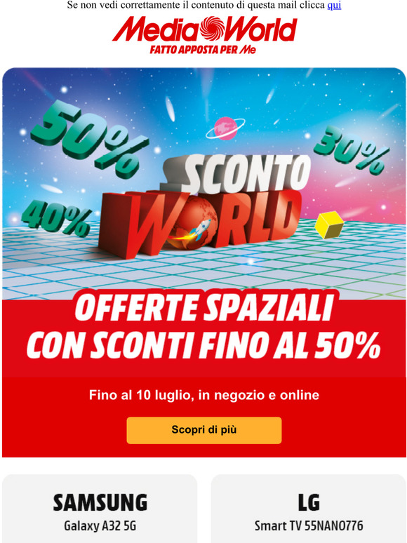 Sconti spaziali? Sconti fino al 50%!