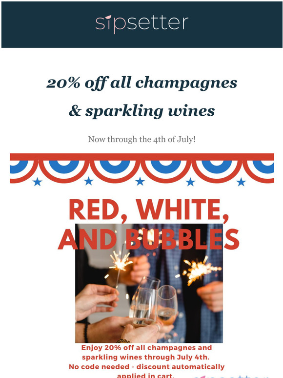 LAST CHANCE! 20% off champagnes & sparkling wines