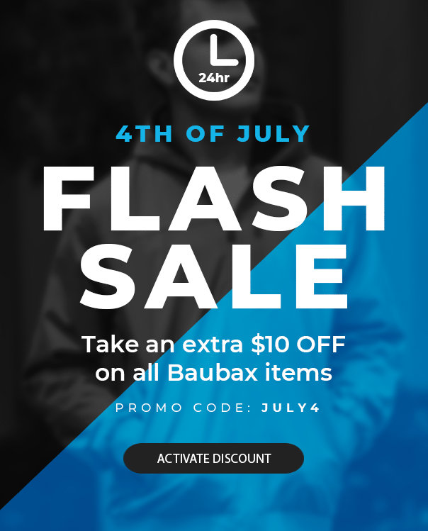 4TH OF JULY FLASH SALE Take an extra 10% OFF on all Baubax items PROMO CODE: JULY4