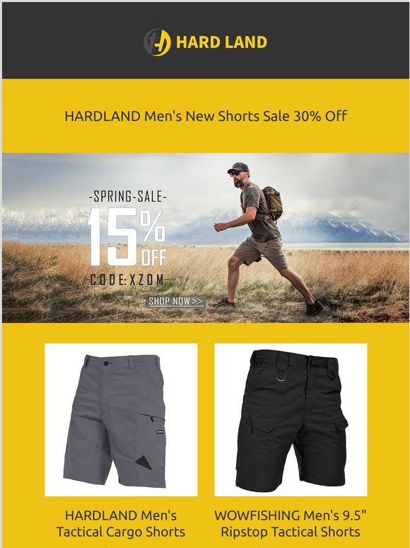 HARDLAND Men's New Shorts Sale 30% Off