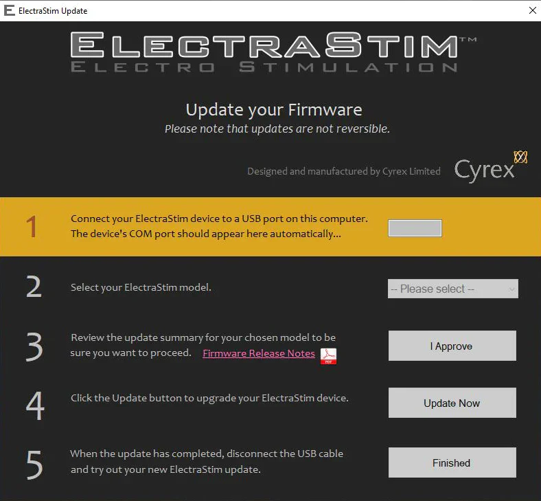 ElectraStim Stimulator Update Software- Windows ONLY