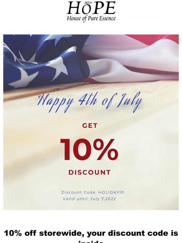 Save big on your Fourth of July celebration with our exclusive 10% off offer!