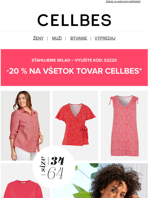 Letné tričká a topy vo veľ. 34–64 a -20 % na všetko z Cellbes!