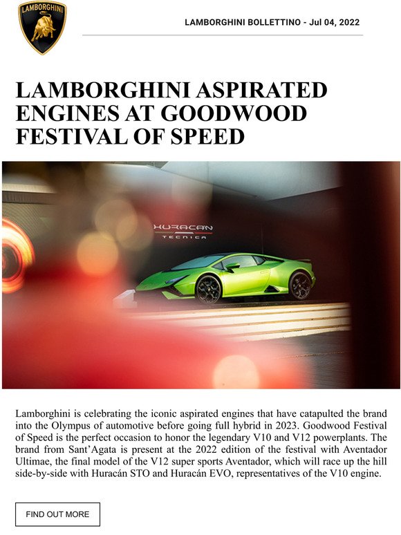 Lamborghini Aspirated Engines at Goodwood Festival of Speed