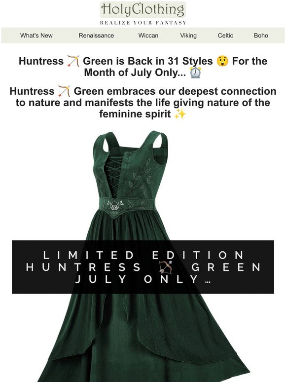 July Only 😯 Ltd Huntress 🏹 Green is Back