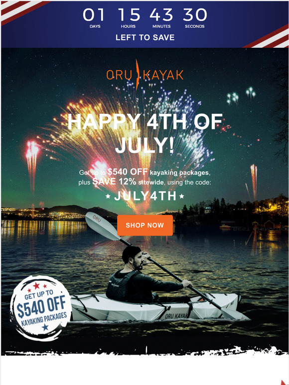 Oru Kayak The Oru Kayak 4th of July SALE is still on! Milled
