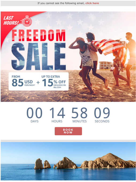 Riu Hotels & resorts Last call! Up to 15 off with our Freedom Sale