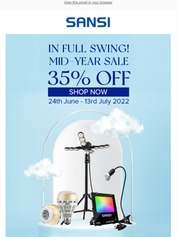 Mid Year Sale In Full Swing! Get Up To 35% Off Your Preferred Lights!