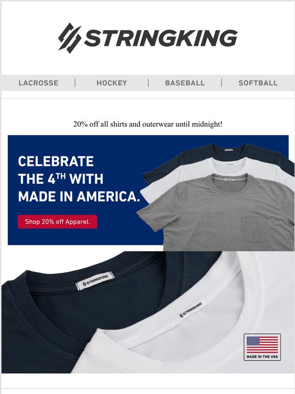 Happy 4th of July - 20% off all apparel.