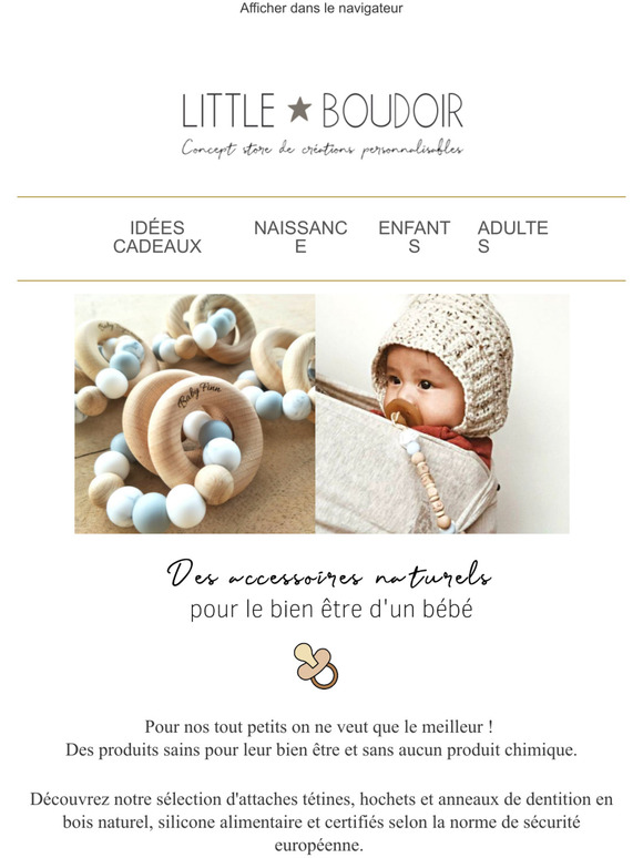 Des accessoires naturels pour le bien être d'un bébé !