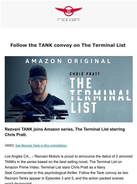 Follow the Rezvani Tank convoy on The Terminal List