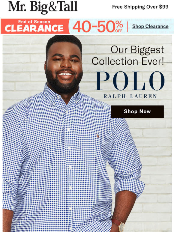 polo big and tall clearance