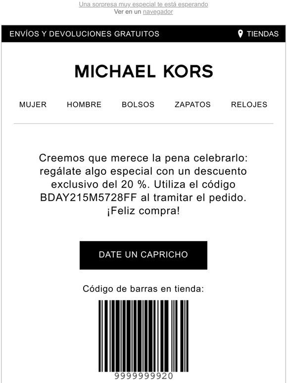 Michael Kors ES: —, tenemos un regalo de cumpleaños para ti | Milled