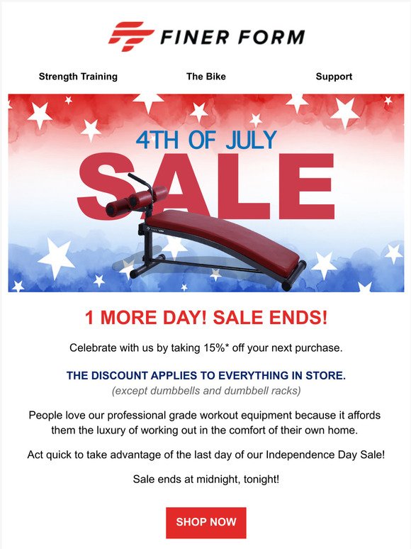 Last Chance for July 4th Fitness Savings 🇺🇸