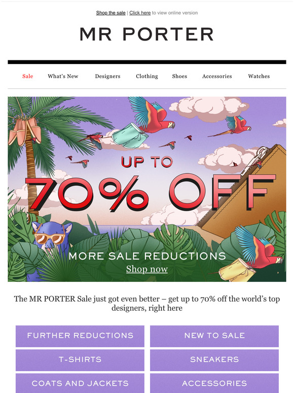 Mr Porter Email Newsletters: Shop Sales, Discounts, And Coupon Codes