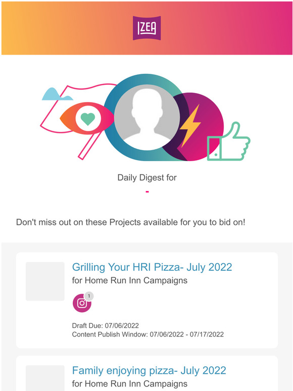 —, check out your Digest for new Projects from IZEA Worldwide!