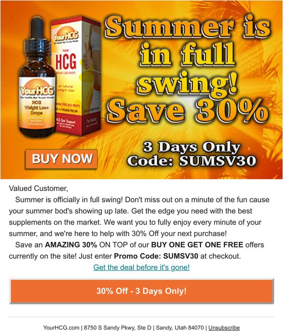 Summer is here and we have a HCG sale that you're going to love!