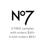 3 FREE samples with orders $50+ 4 with orders $65+