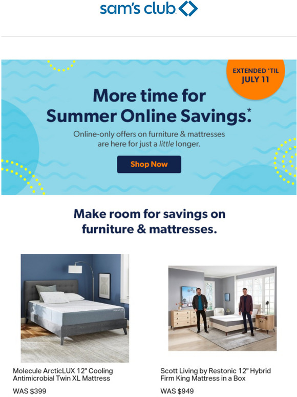 Sam's Club Summer Online Savings extended! Milled
