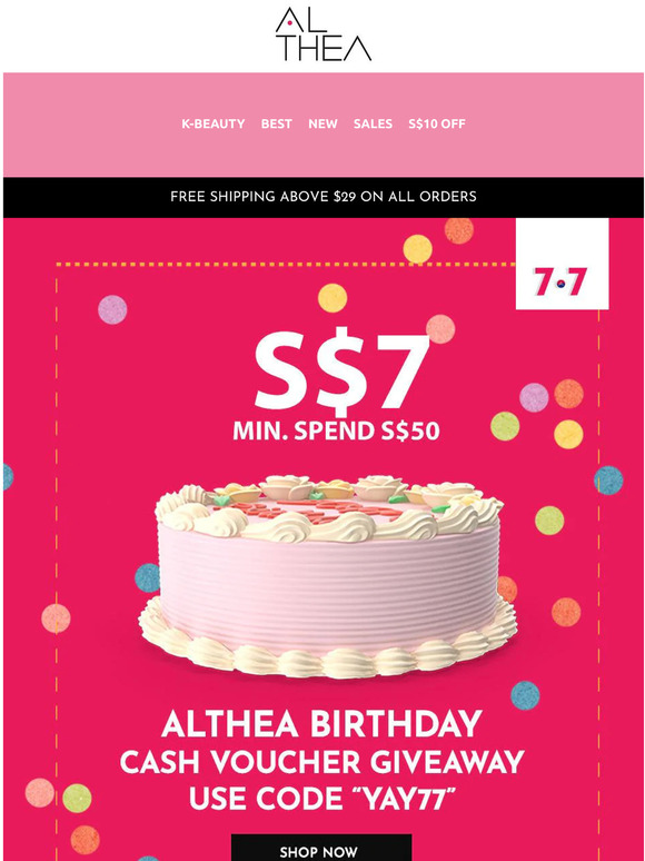 Althea Birthday Cash Voucher Giveaway 🤑