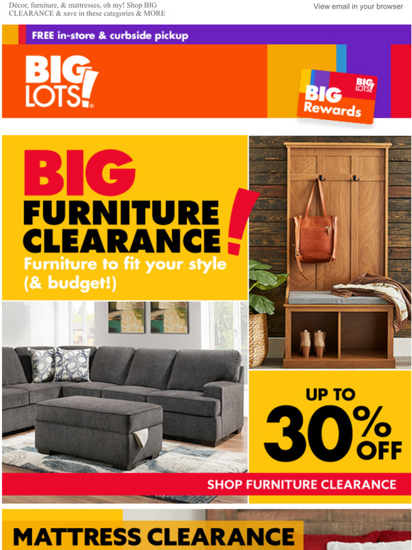 Big Lots Big CLEARANCE sale on furniture Milled