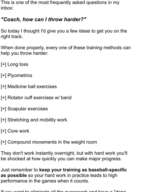 ultimatebaseballtraining Here's 8 ways to start throwing harder! Milled