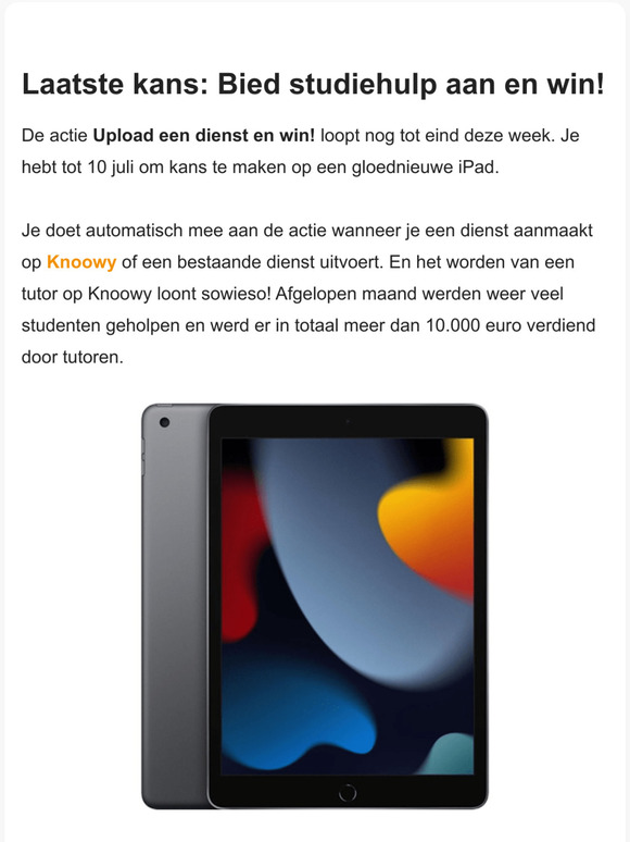 Laatste dagen: Bied studiehulp aan en win!