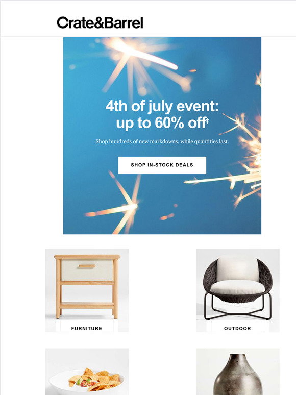 Crate and Barrel Email Newsletters Shop Sales, Discounts, and Coupon Codes