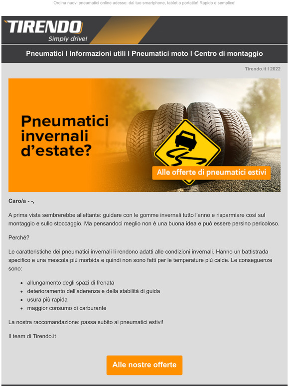 Perché non dovresti usare le gomme invernali d'estate