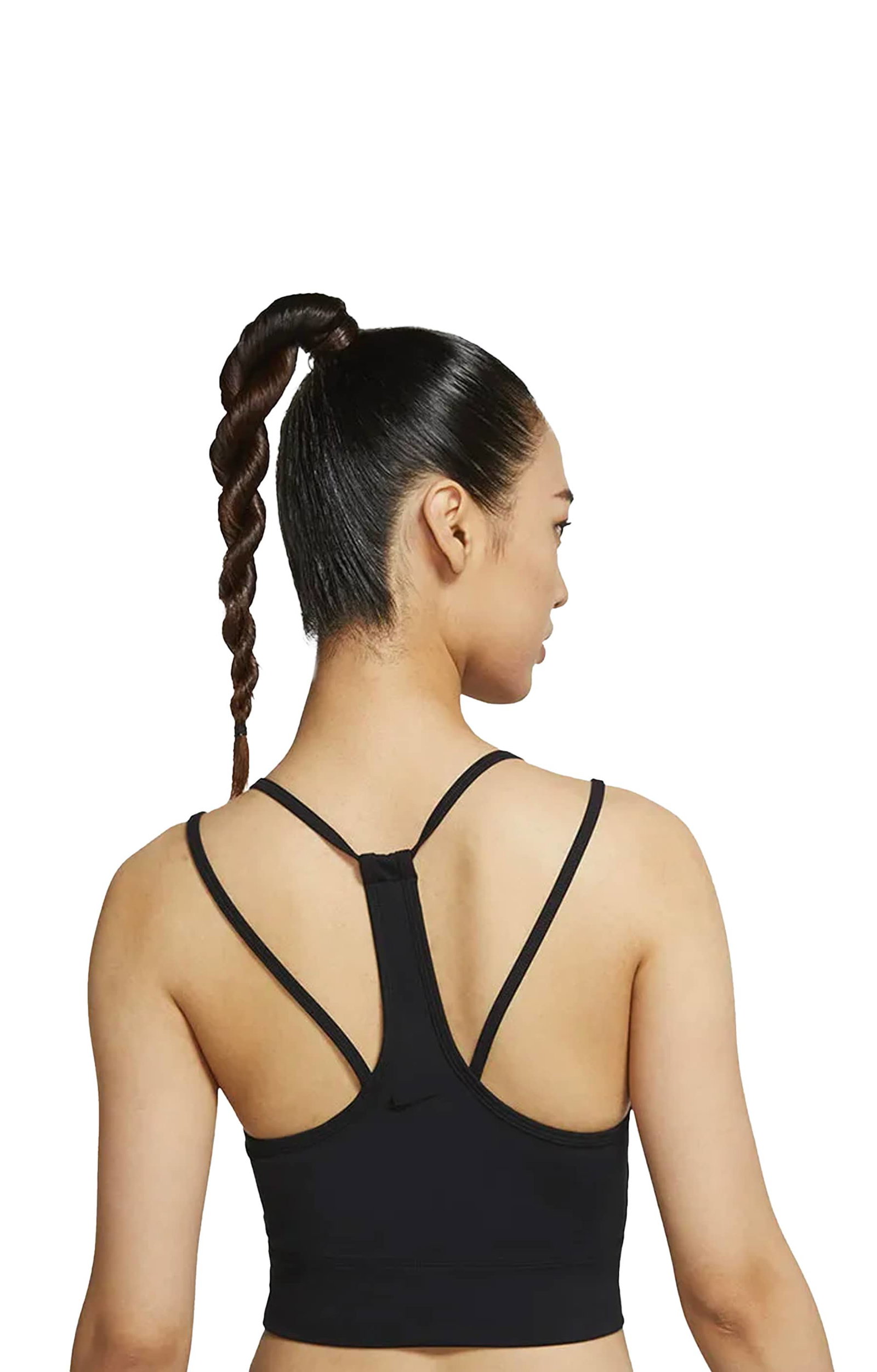 Nike W NK DRY CRP LACING TOP LUX - Crop top mujer black/clear