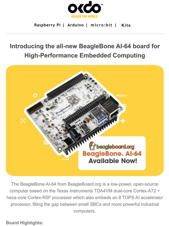 NEW! Beaglebone AI-64 has arrived!